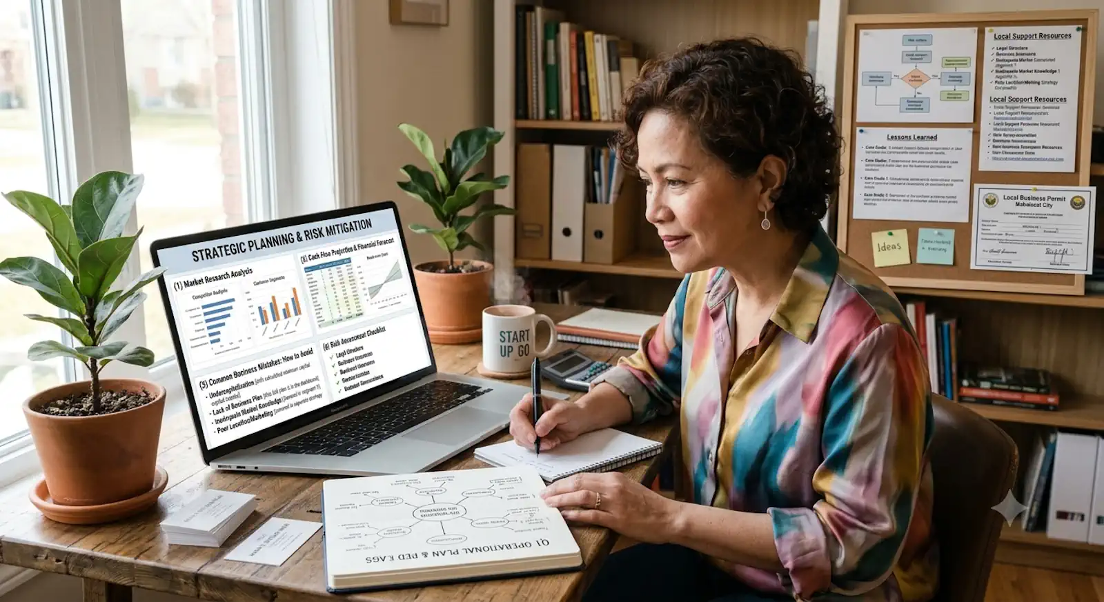 New home business owner planning carefully to avoid common business mistakes.